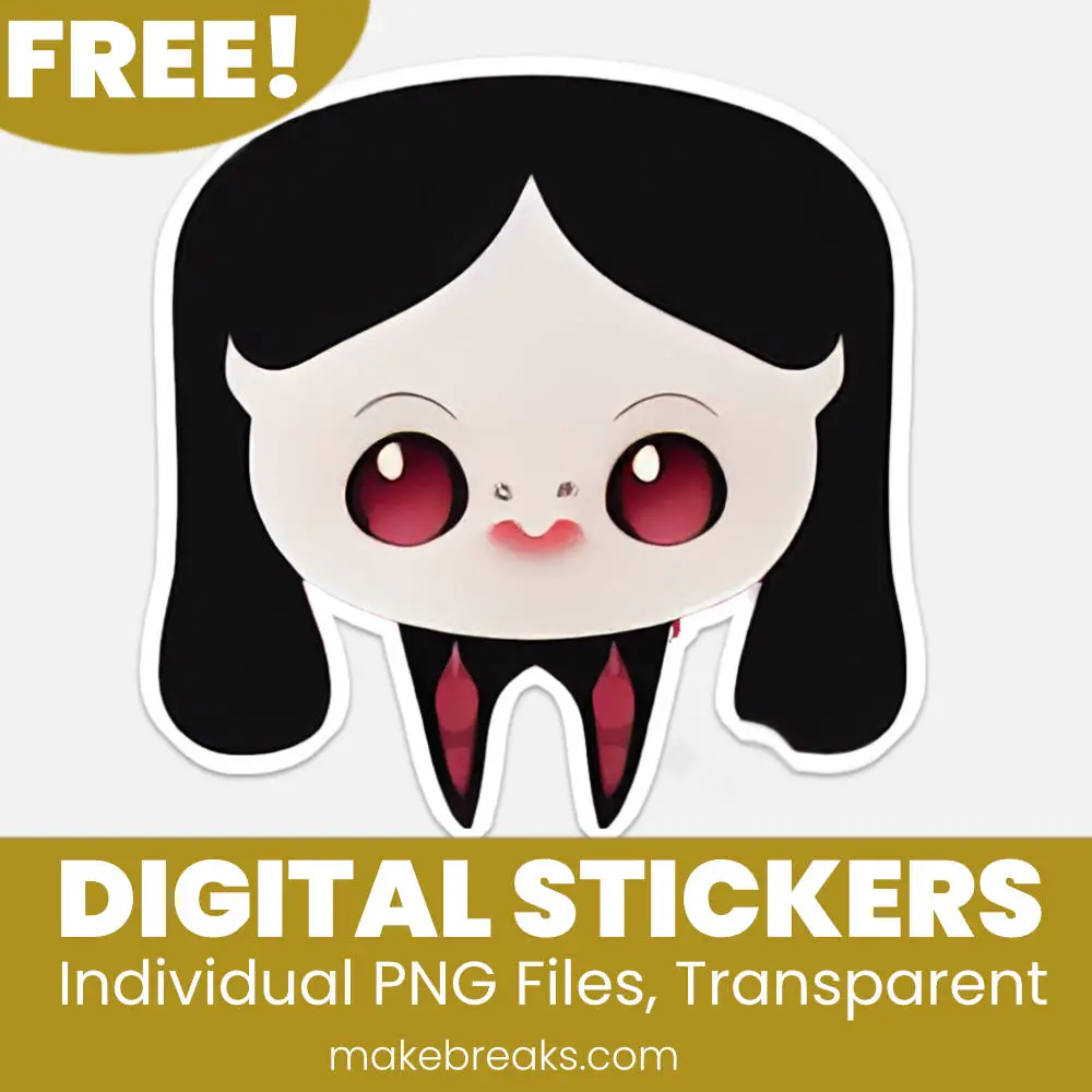 Free Cute Vampire Digital Planner Stickers – PNG Files