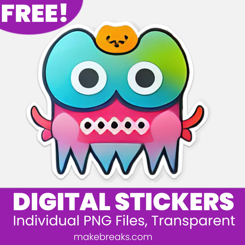 Free Monster 2 Digital Planner Stickers – PNG Files