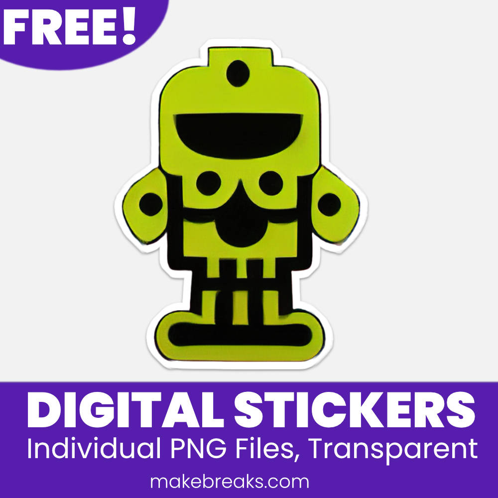 Free Robot Digital Planner Stickers – PNG Files
