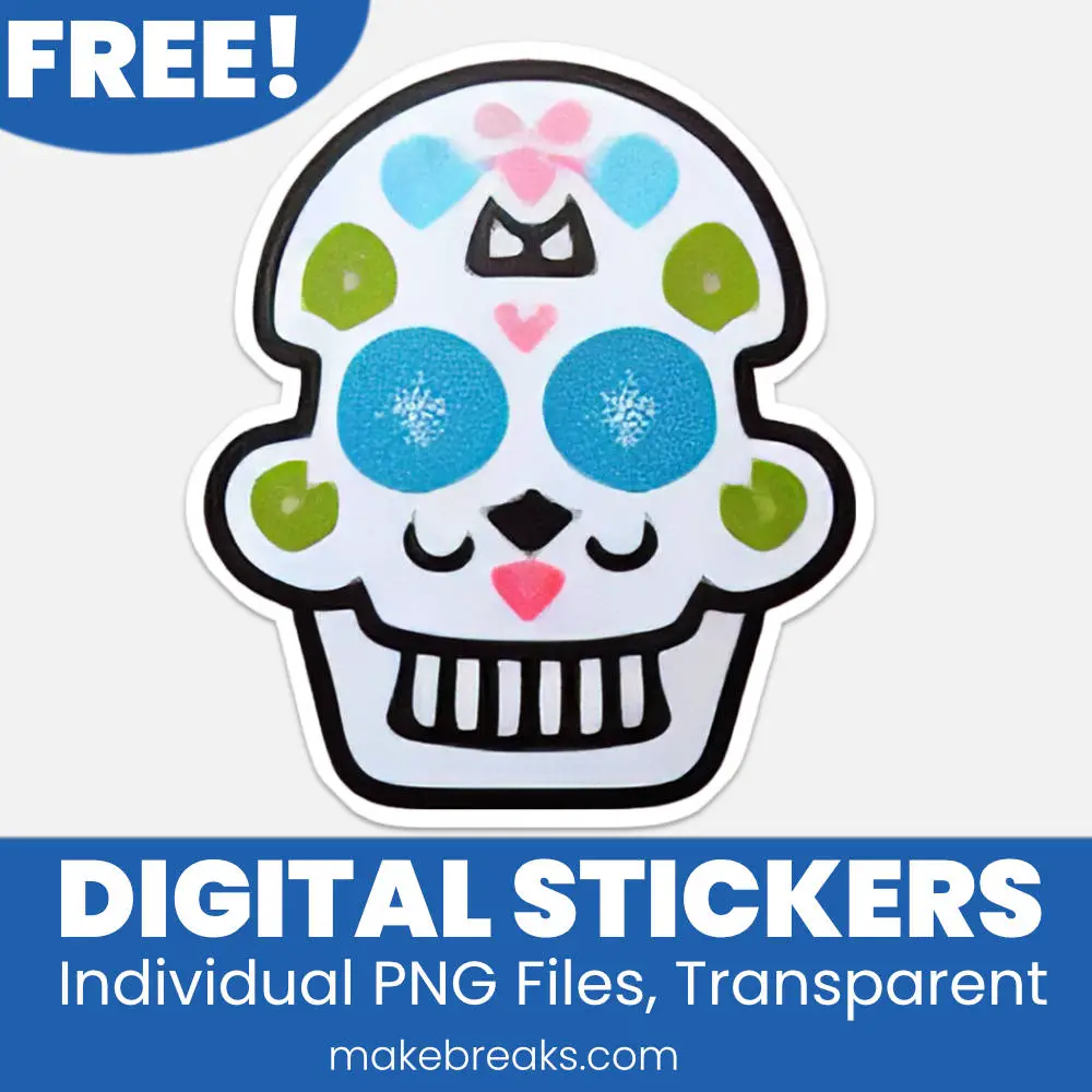 Free Sugar Skull Digital Planner Stickers – PNG Files