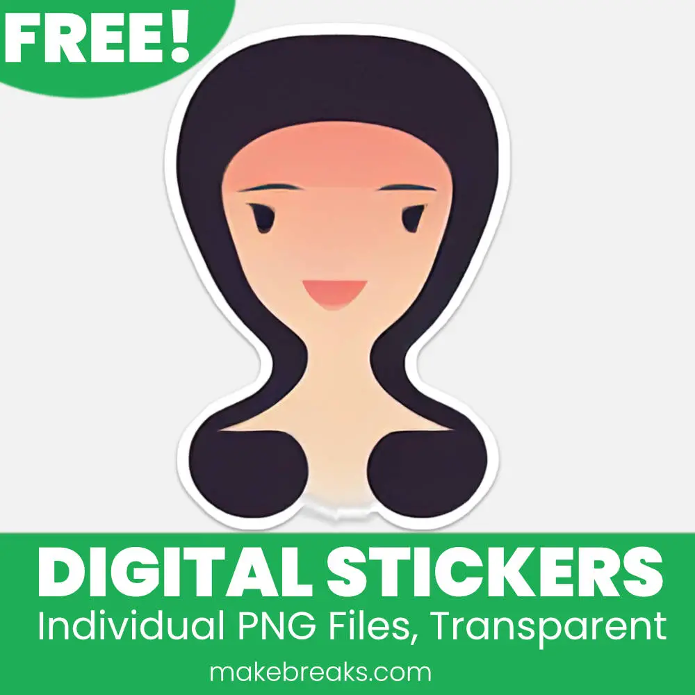Free Woman Icon Digital Planner Stickers – PNG Files