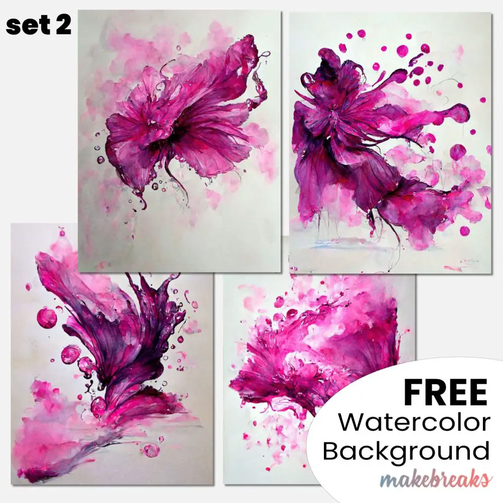 Magenta Watercolor Swashes & Splashes Abstract Pattern Background Download SET 2