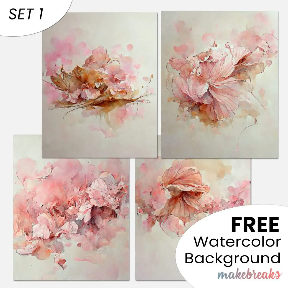 Blush Pink Watercolor Swashes & Splashes Abstract Pattern Background Download SET 1