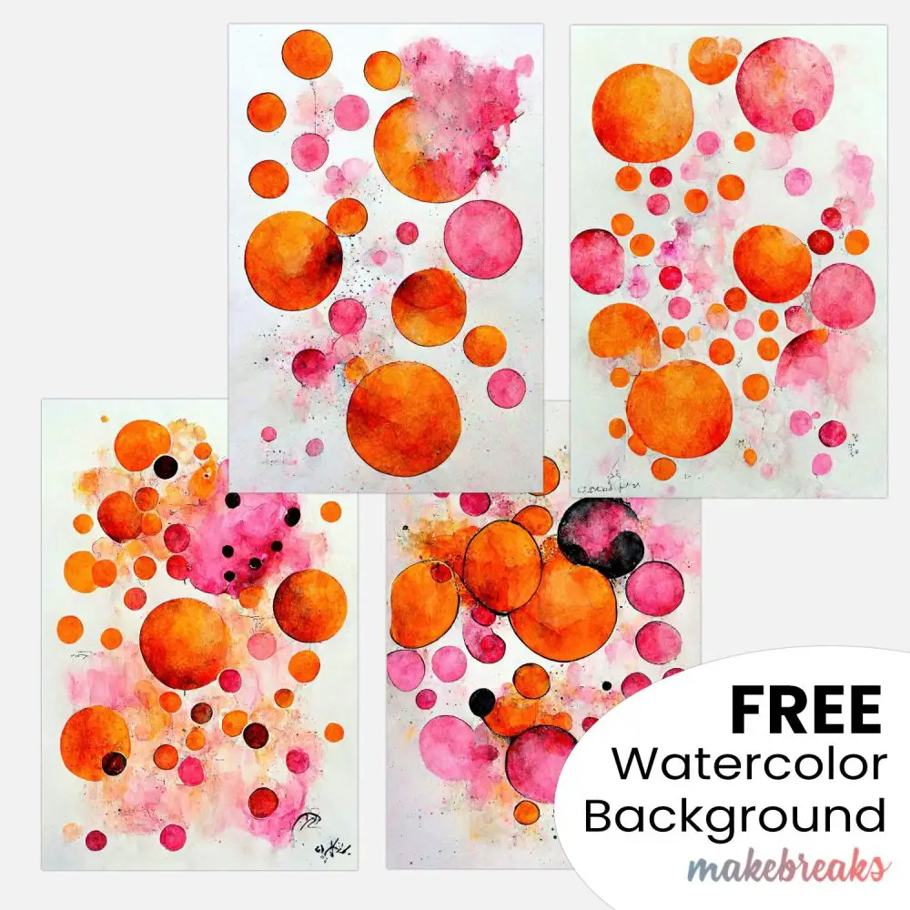 Orange Pink Watercolor Dots Abstract Pattern Background Download