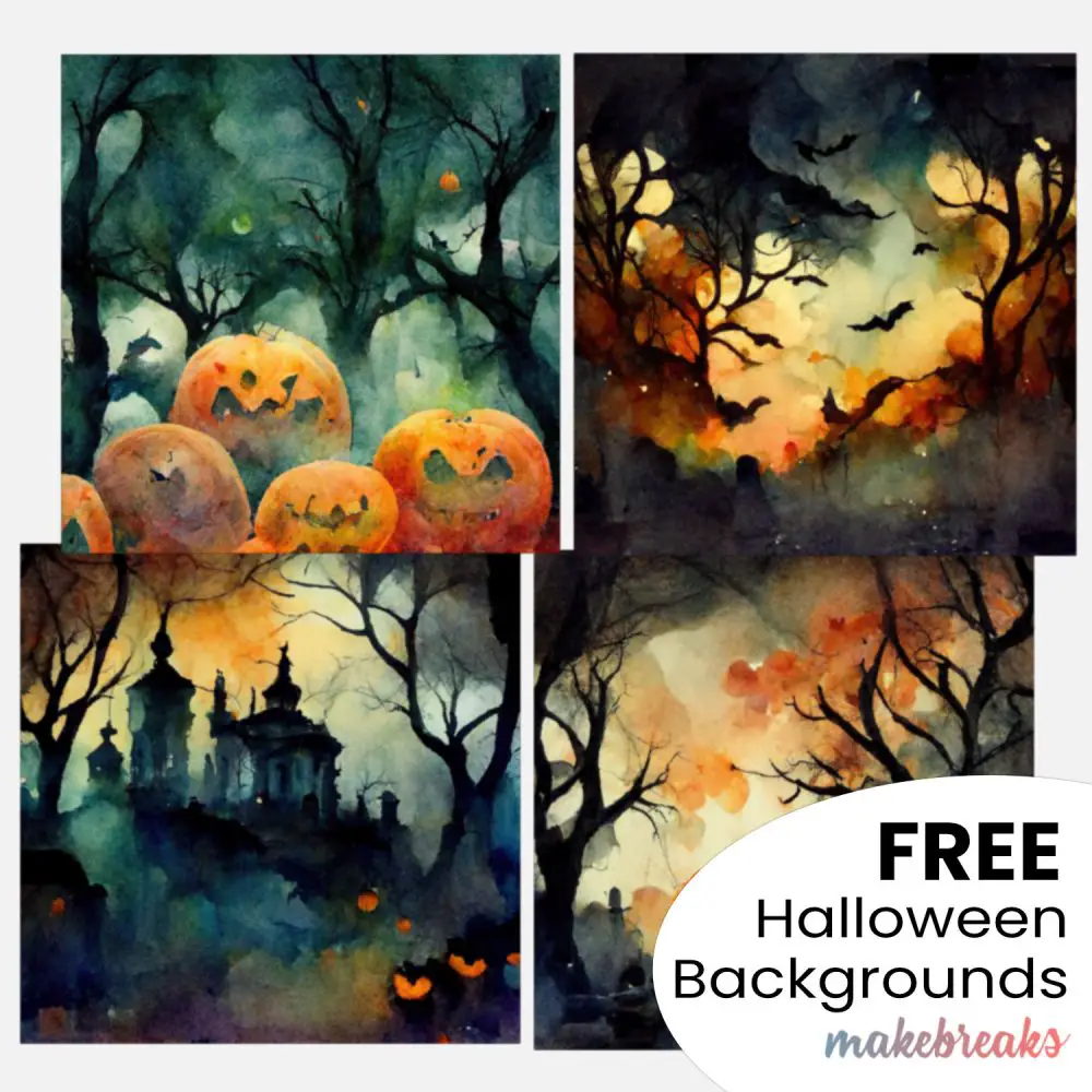 Free Halloween Digital Backgrounds – Square Set 1