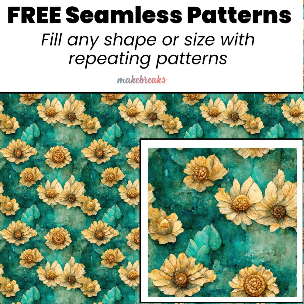 Teal Flowers Seamless Pattern Tile
