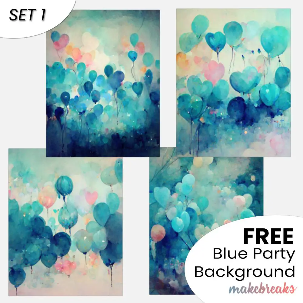 Blue Party Pattern Digital Backgrounds – Set 1