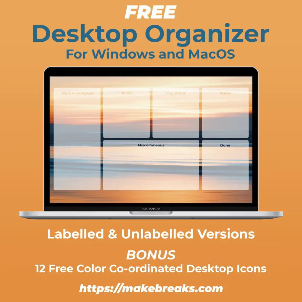 Free Stylish Desktop Wallpaper Organizer – Abstract Sunset