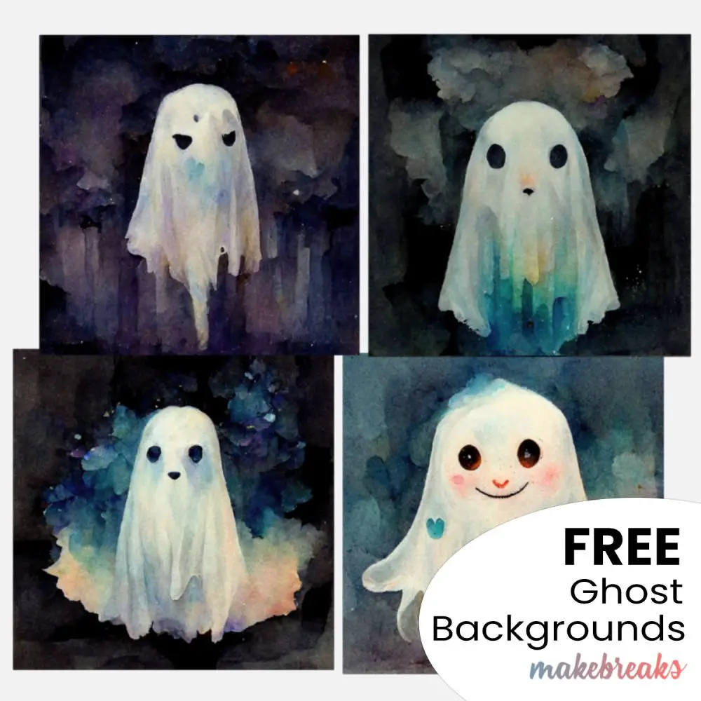 Free Little Ghosts Halloween Digital Backgrounds