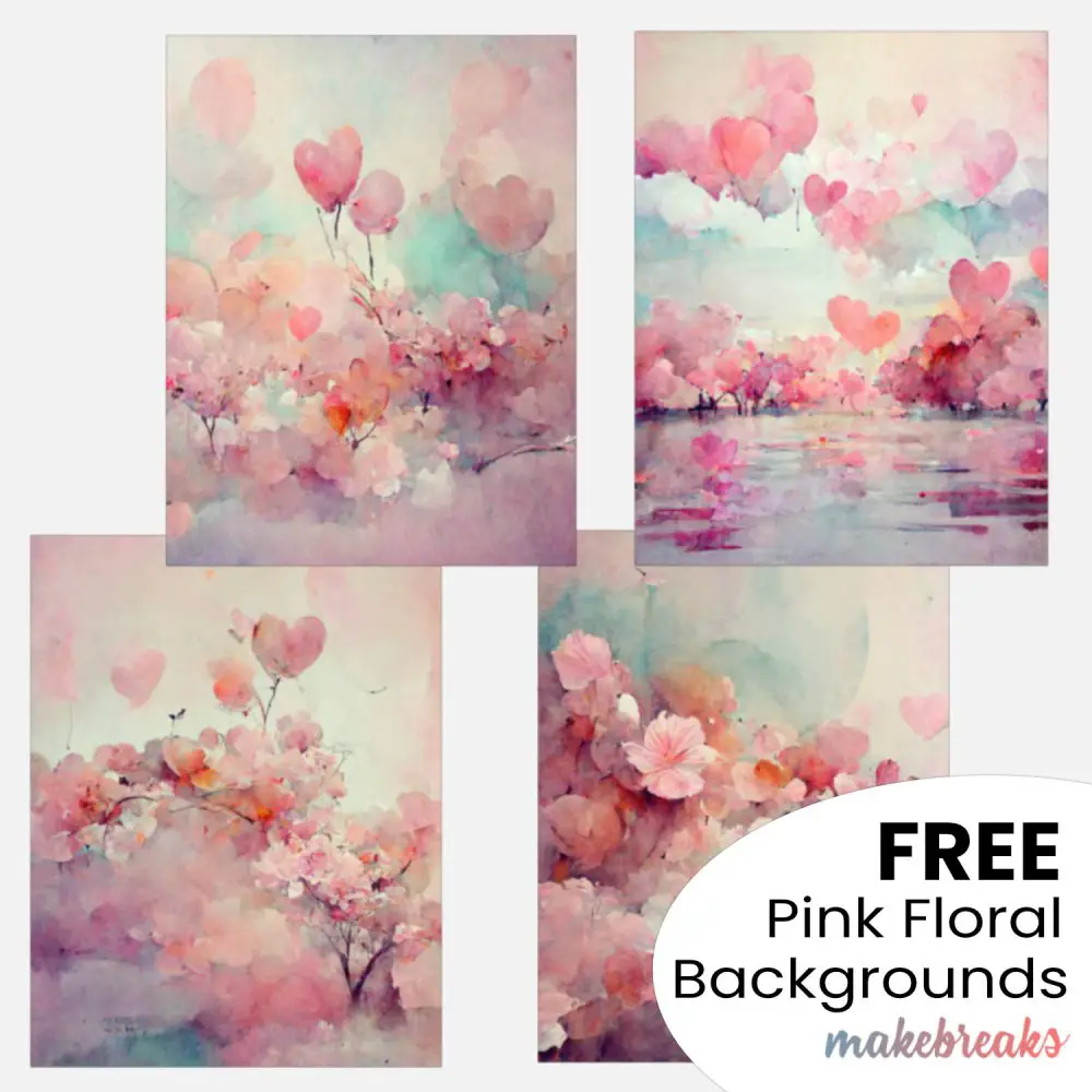 Pink Floral Party Pattern Digital Backgrounds