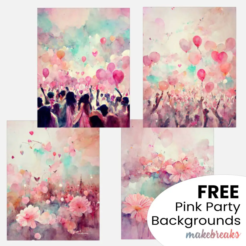 Pink Party Pattern Digital Backgrounds