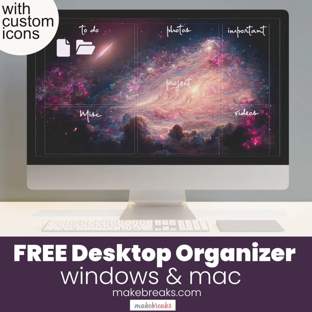 Free Aesthetic Desktop Wallpaper Organizer Background – Galaxy Sky