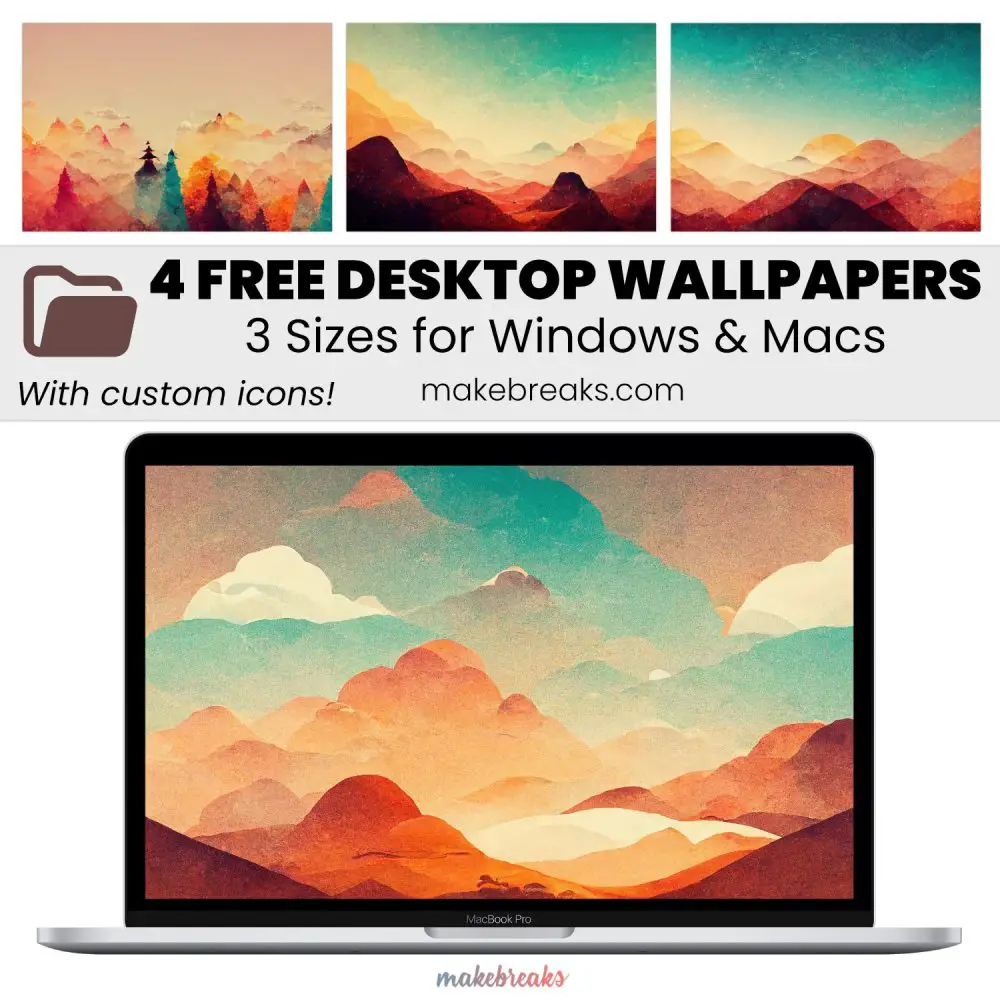 Boho Design Wallpaper – Free Aesthetic Desktop Organizers with Custom Icons in 3 Ratios for Macs and Windows