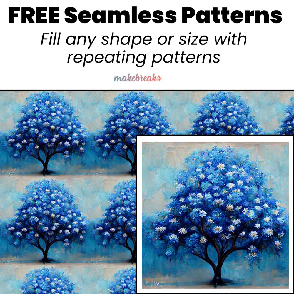 Blue Tree Seamless Pattern Tile