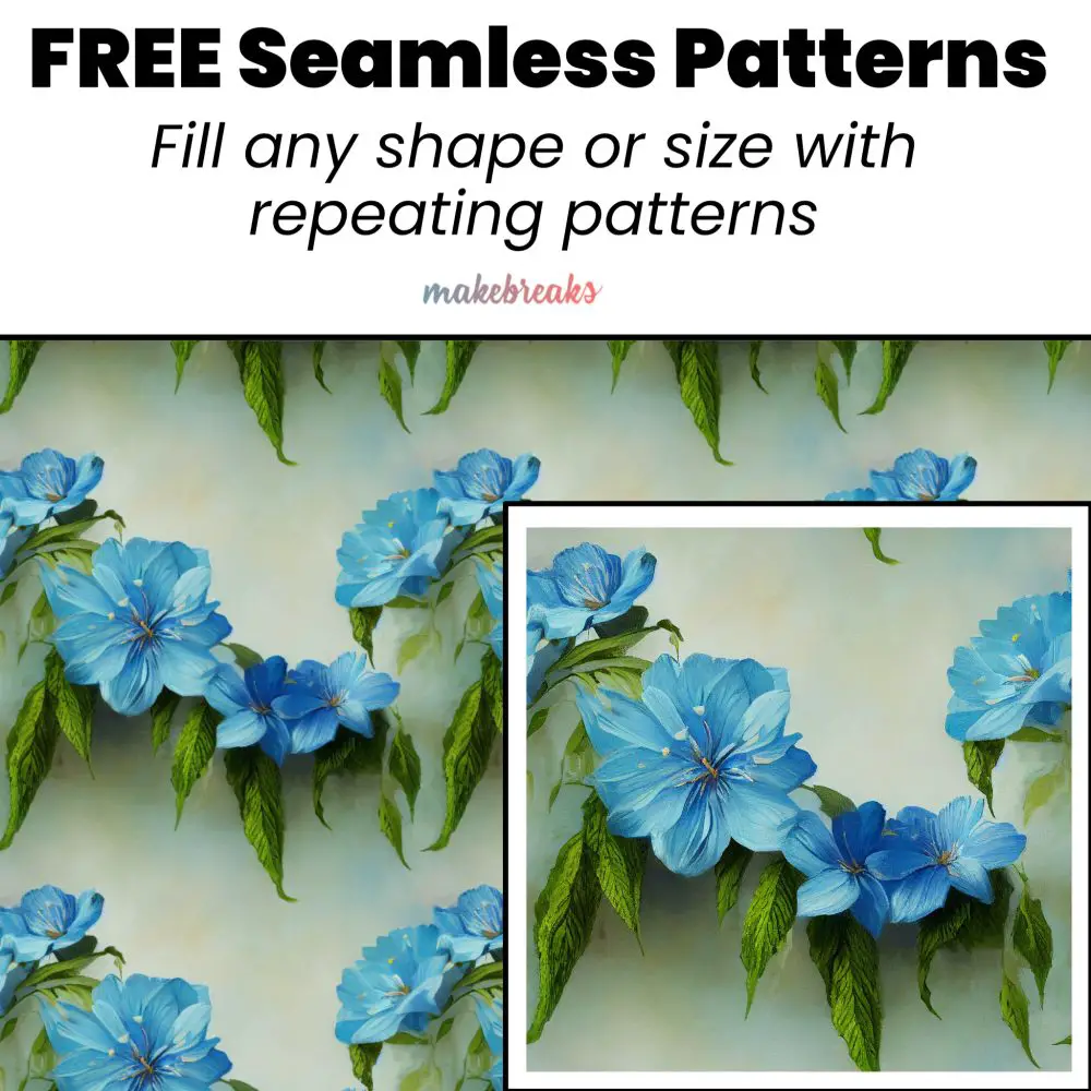 Cottage Style Blue Flower Background Seamless Pattern Tile