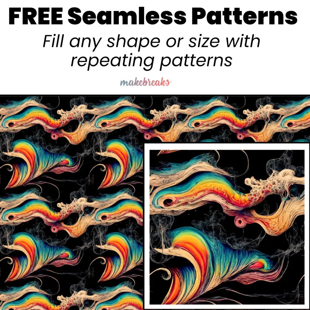 Psychedelic Swirls Colorful Seamless Pattern Tile Set 2