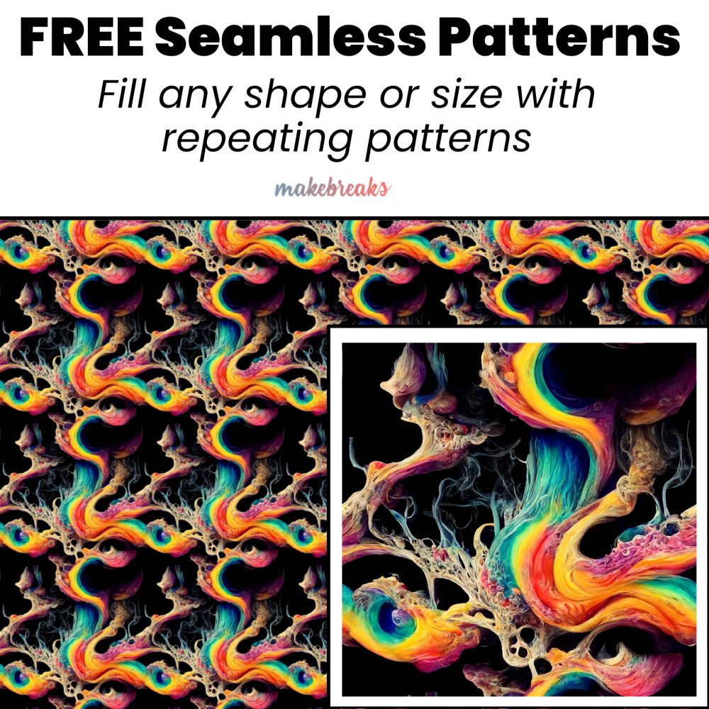 Psychedelic Swirls Colorful Seamless Pattern Tile Set 3