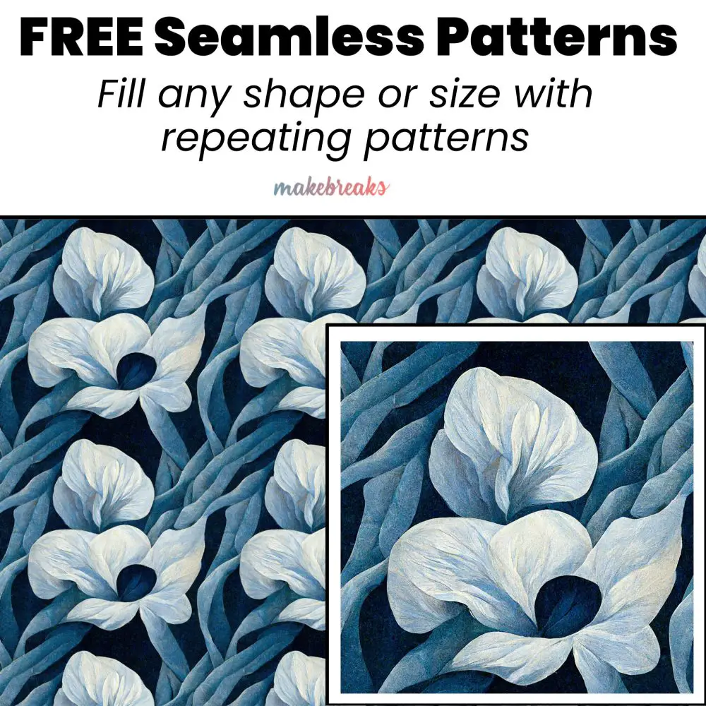 Elegant Blue Flower Seamless Pattern Tile