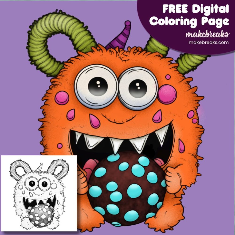 FREE Monster Digital Coloring Page 3