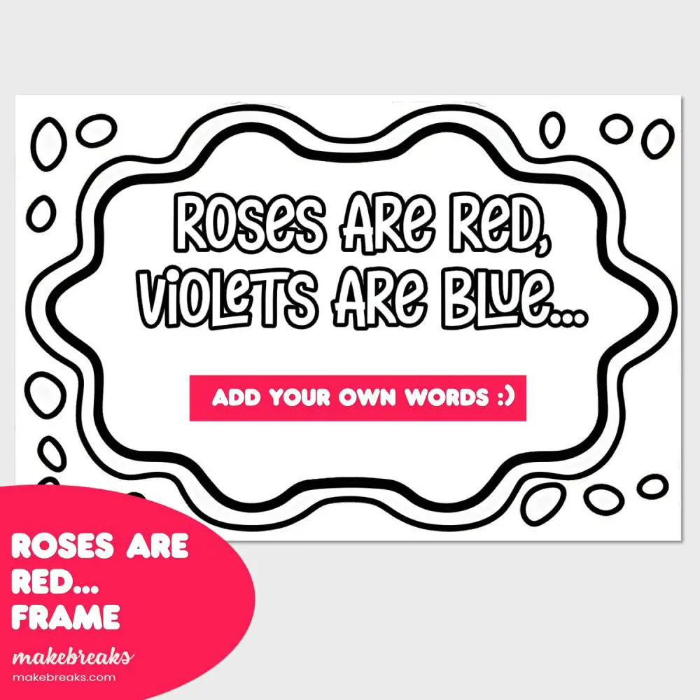 Free Printable ‘Roses are Red… Frame