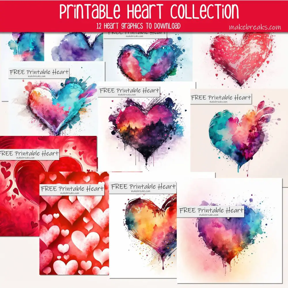 15 Free Printable Heart Illustrations