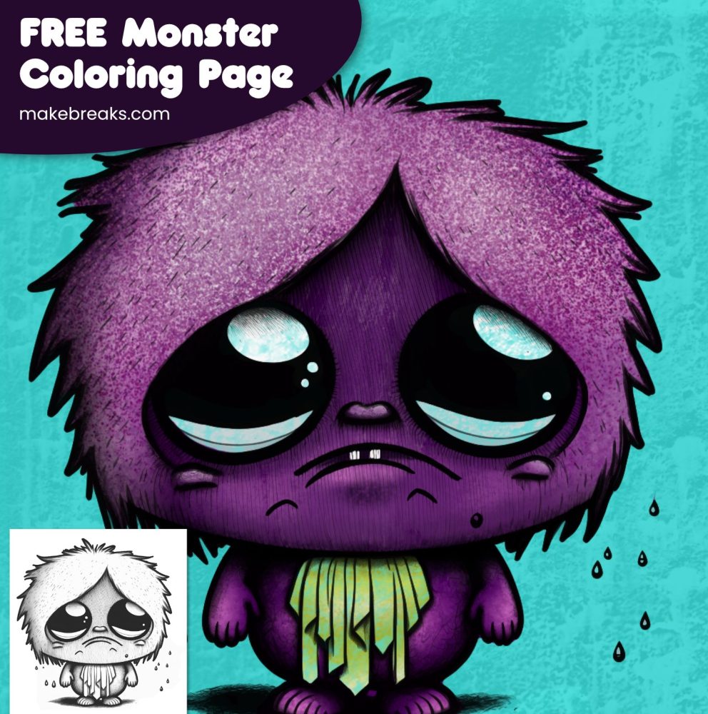 FREE Cute Monster Weekly Coloring Page – Week 6