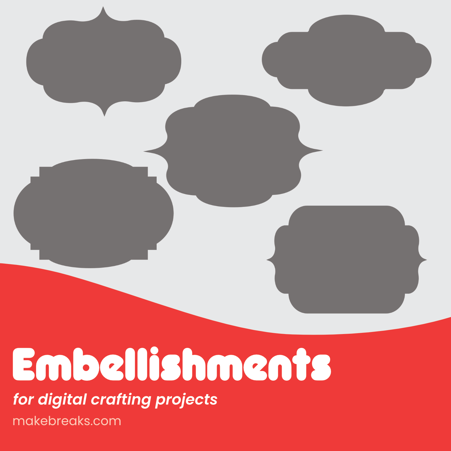 FREE Embellishment Templates for Digital Planners, Cards & Digital Crafts