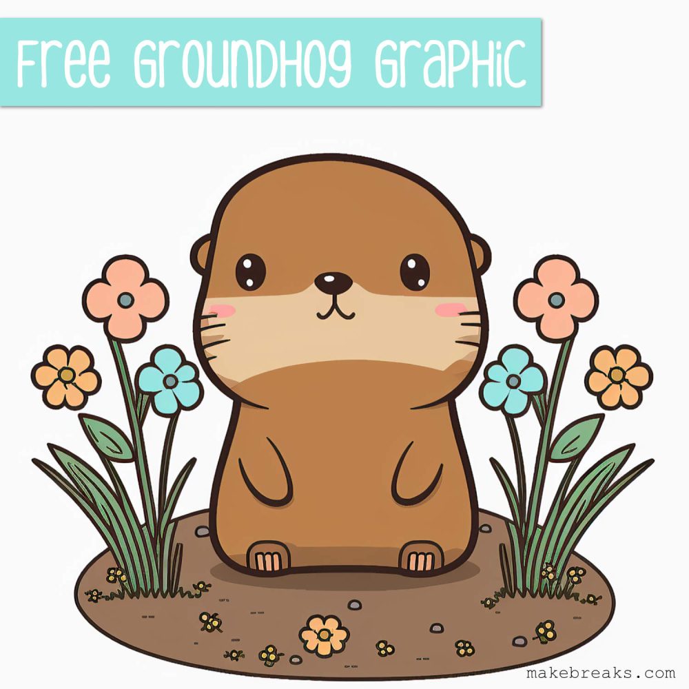 Free Printable Cute Groundhog Graphic