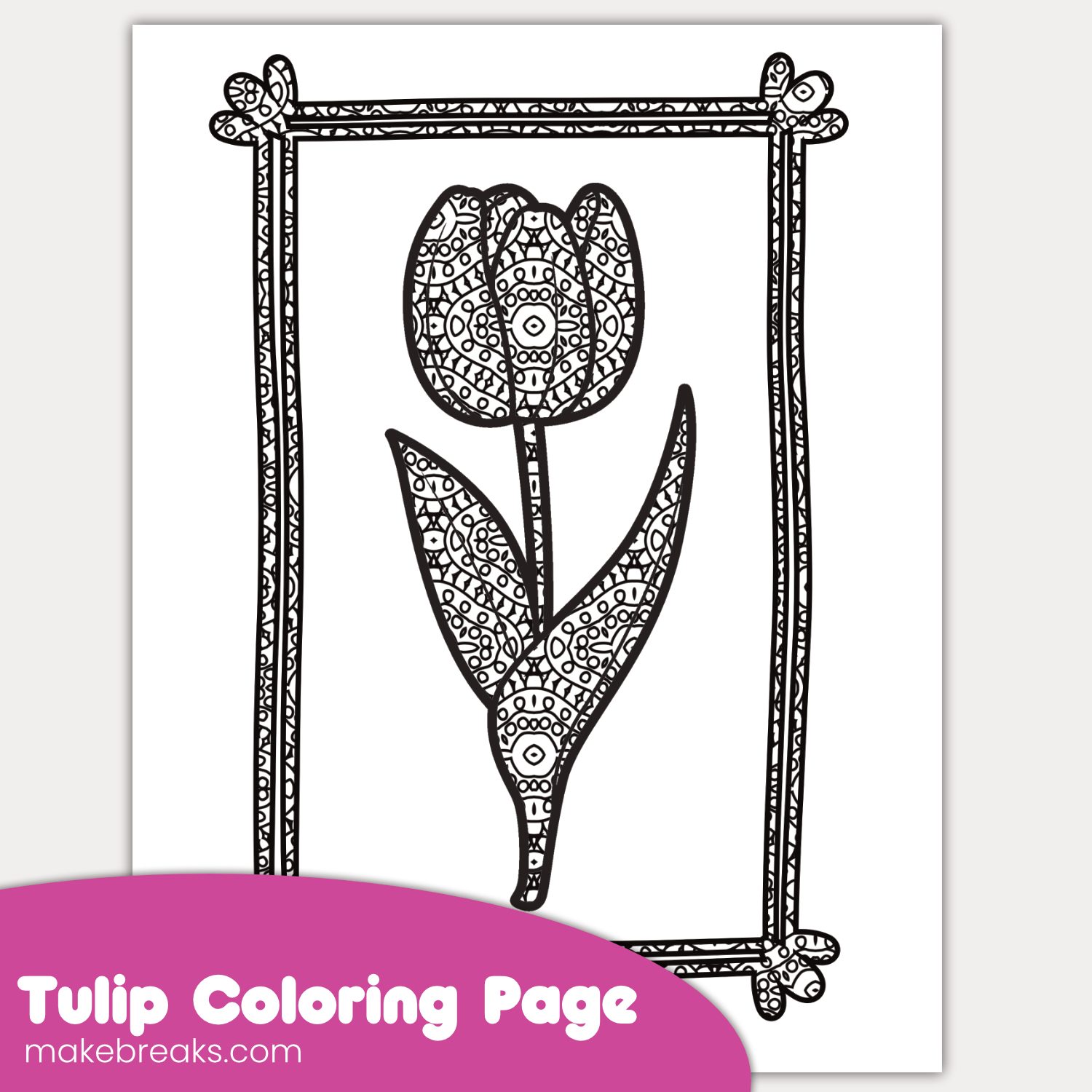 Free Printable Tulip Coloring Page