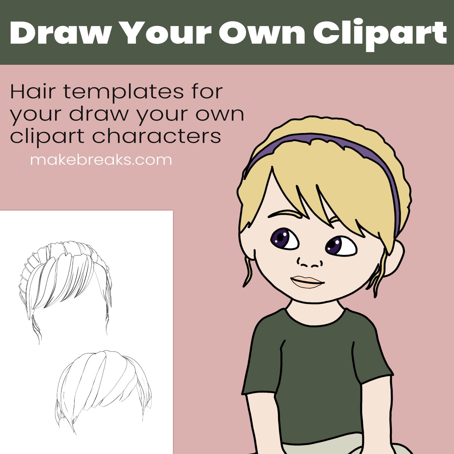 Draw Your Own Clipart – Free HAIR Template