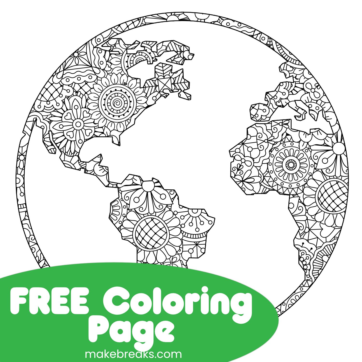 Free Printable Earth Day Coloring Page