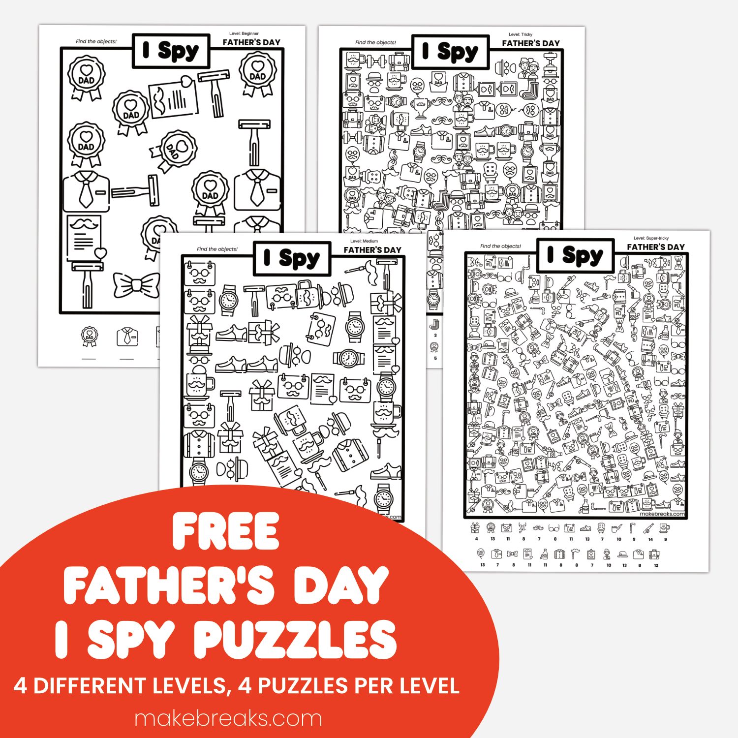 Free Father’s Day Printable I Spy Puzzle Game