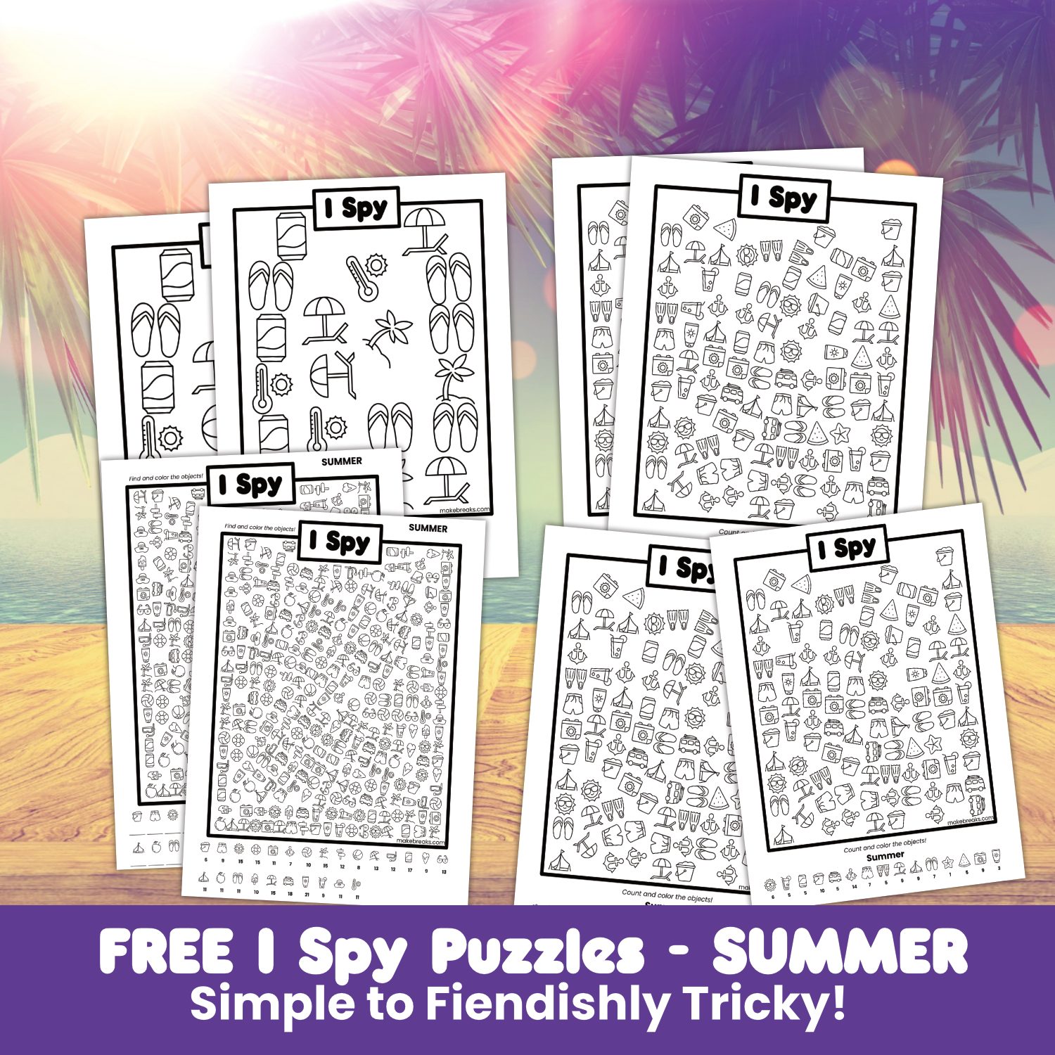 Free Summer Printable I Spy Puzzle Games