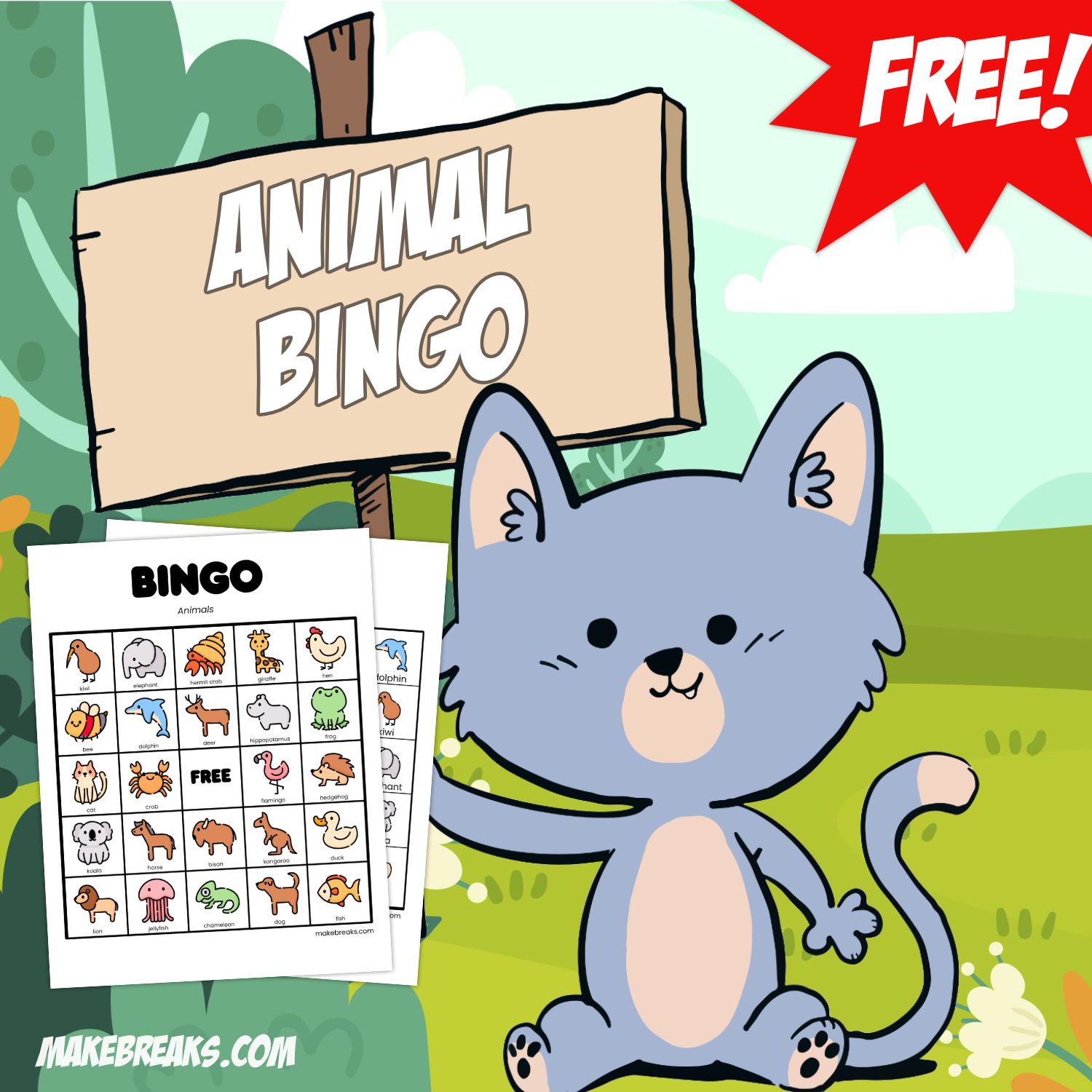 Free Printable Animal Bingo Cards