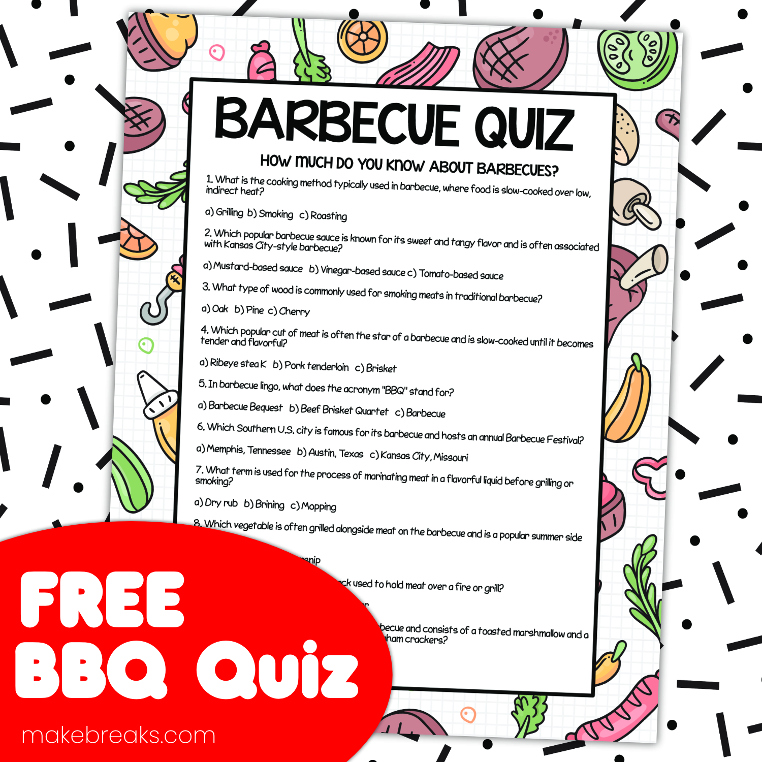 Free Printable Barbecue Quiz