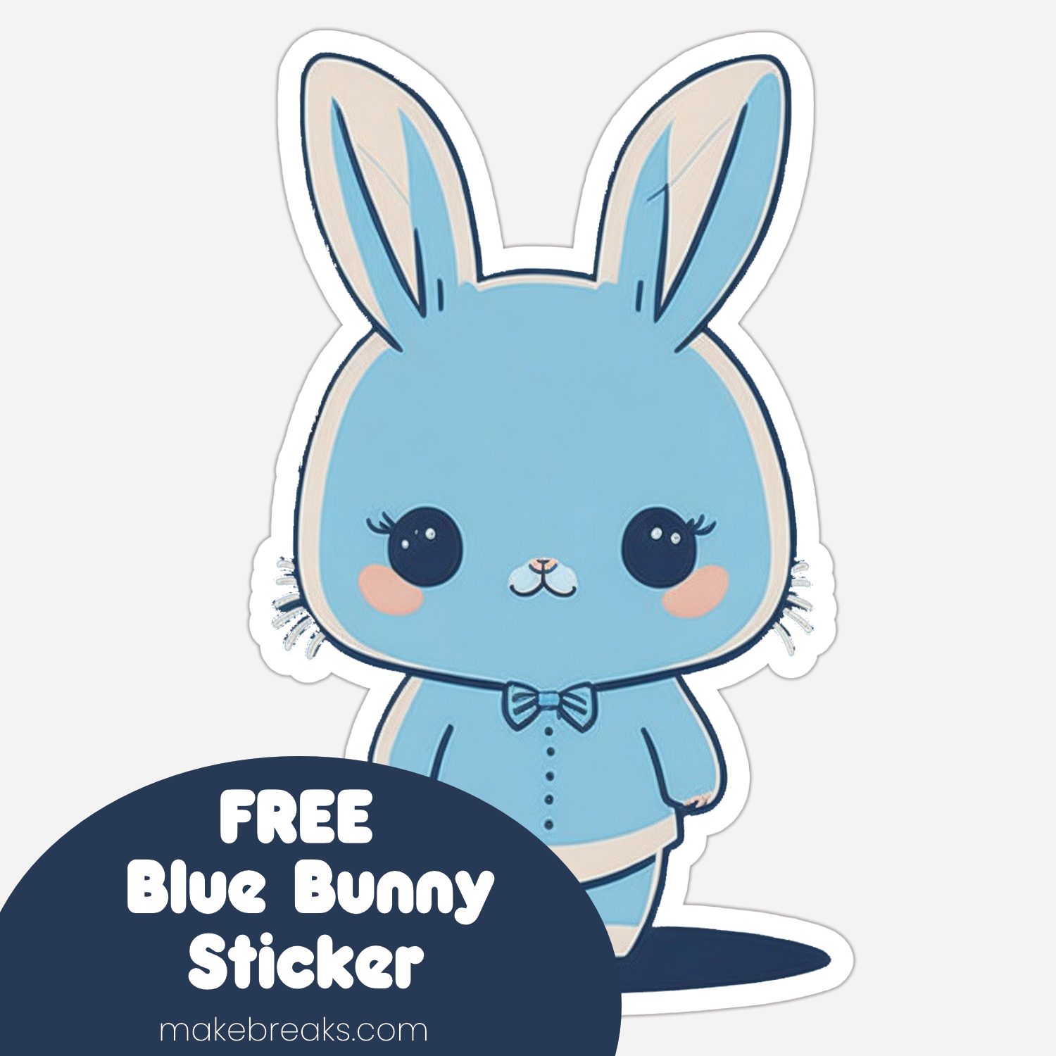 Free Cute Blue Bunny Clipart