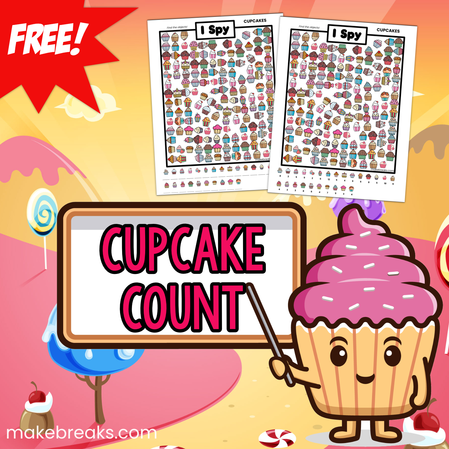 Free Count the Cupcake Puzzle Game