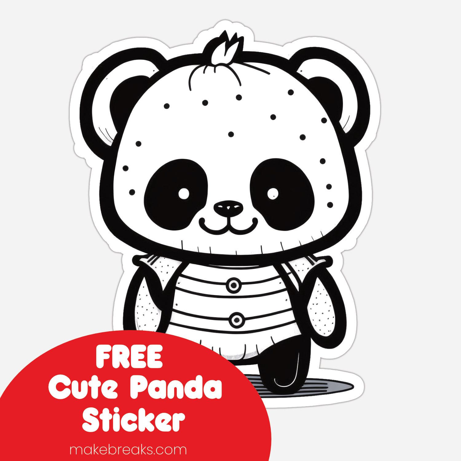 Free Cute Panda Sticker Clipart