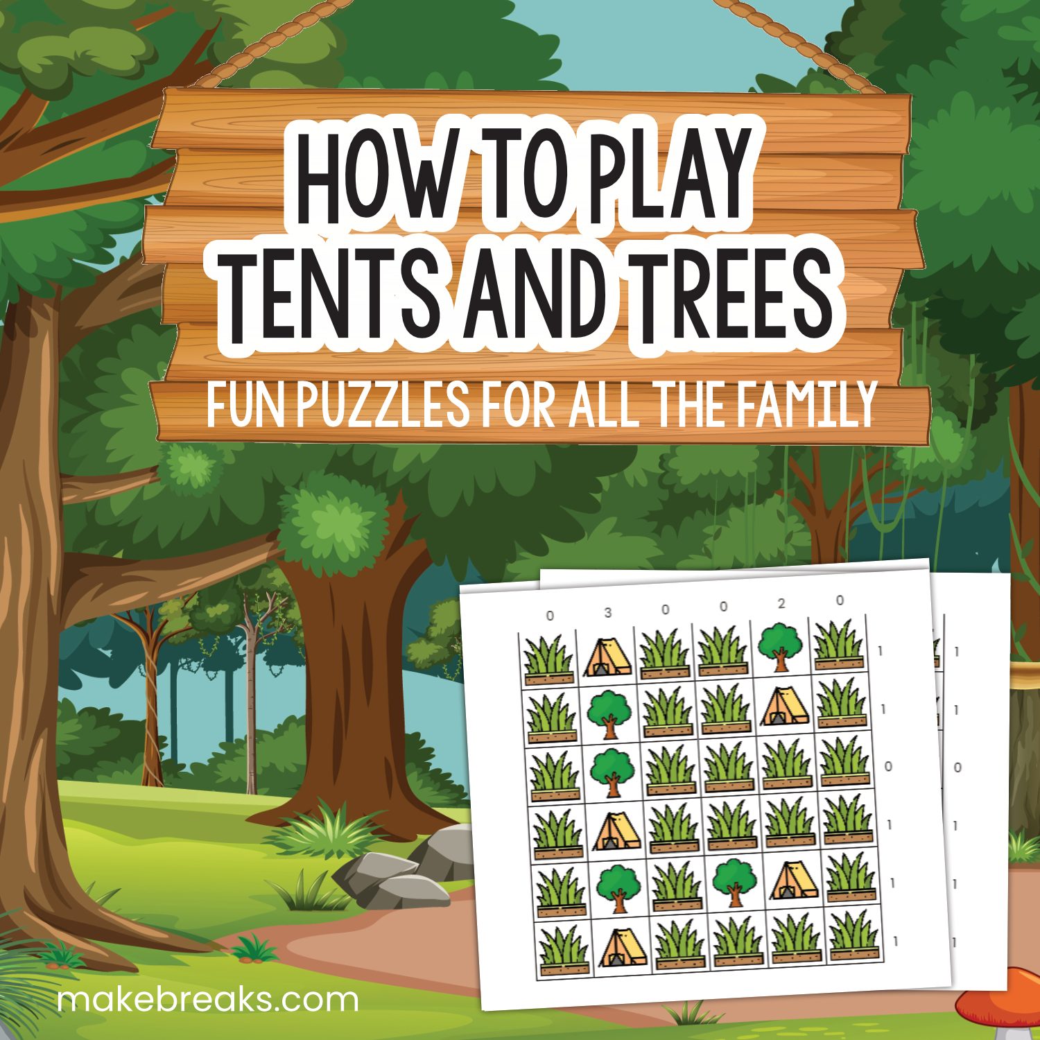 How to Play Tents and Trees Puzzle Game Walkthrough