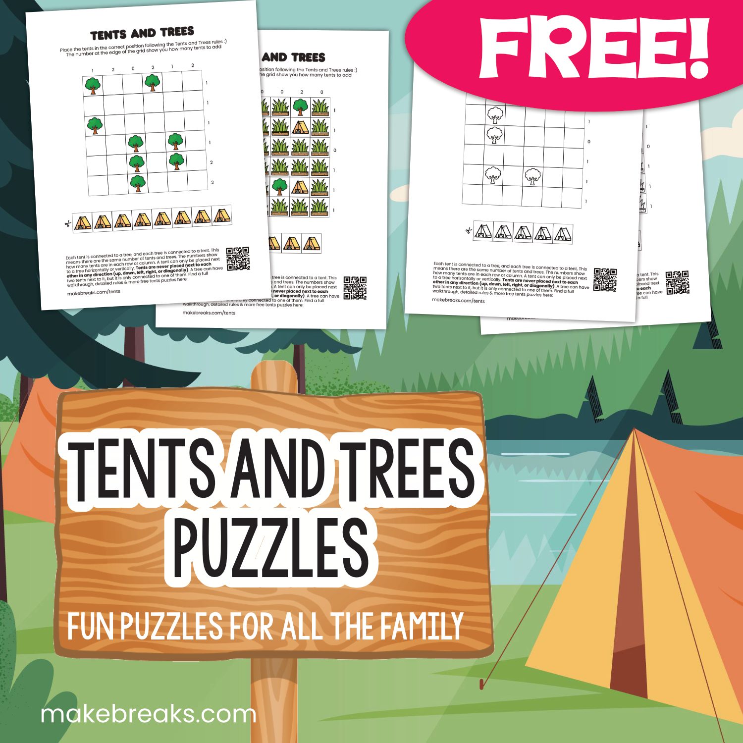 Free Tents and Trees Puzzles For Beginners