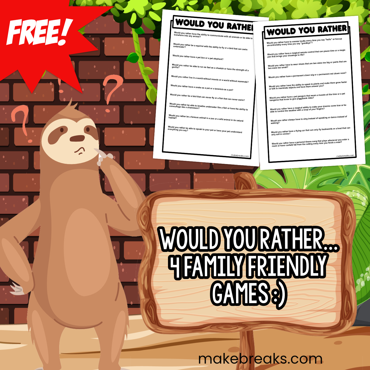 Free ‘Would You Rather’ Games for Road Trips and Parties
