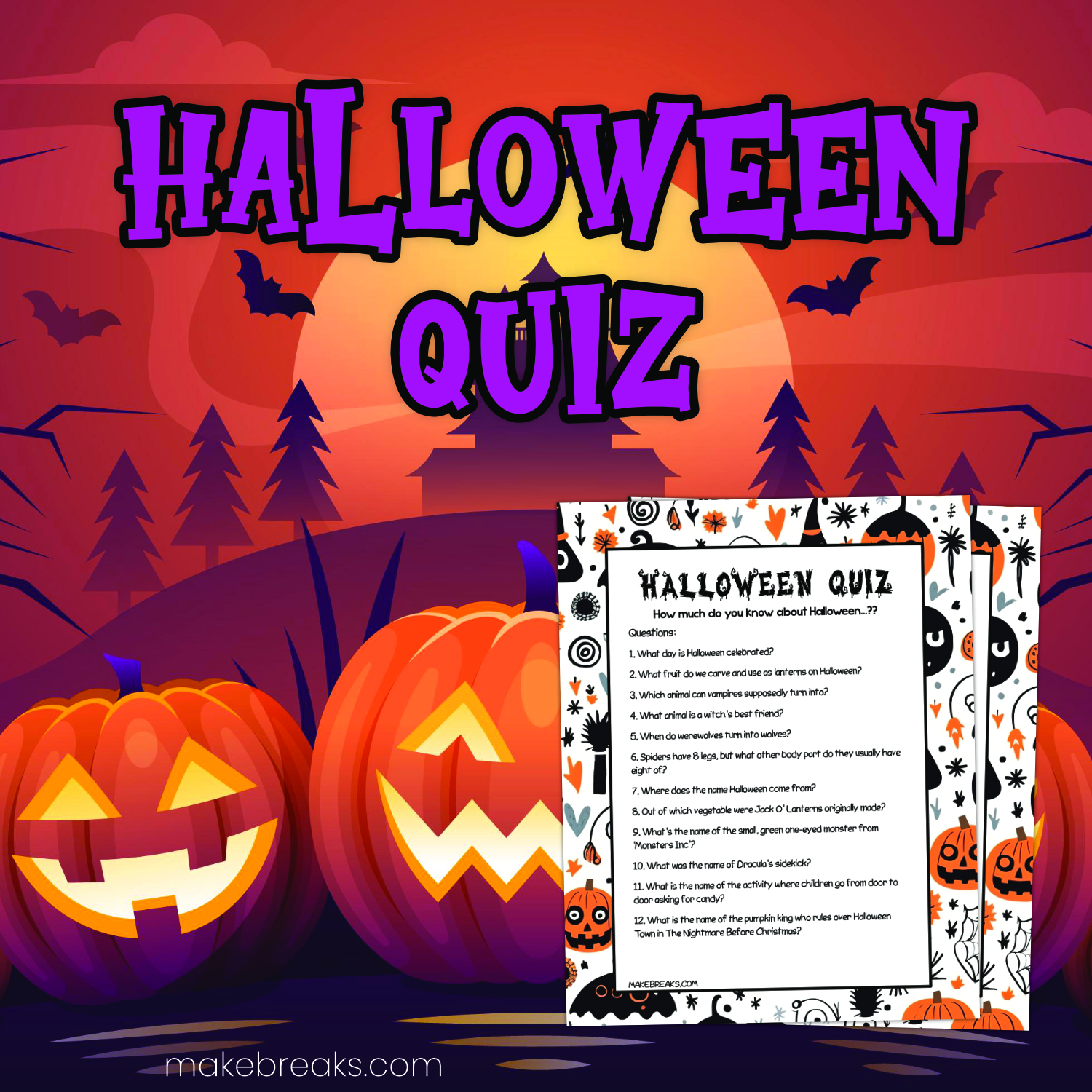 Free Printable Halloween Family-Friendly Quiz