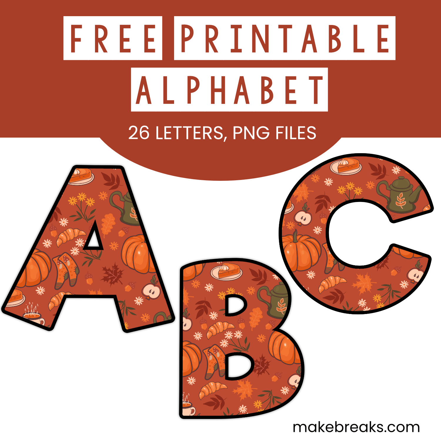 Free Printable Thanksgiving Alphabet