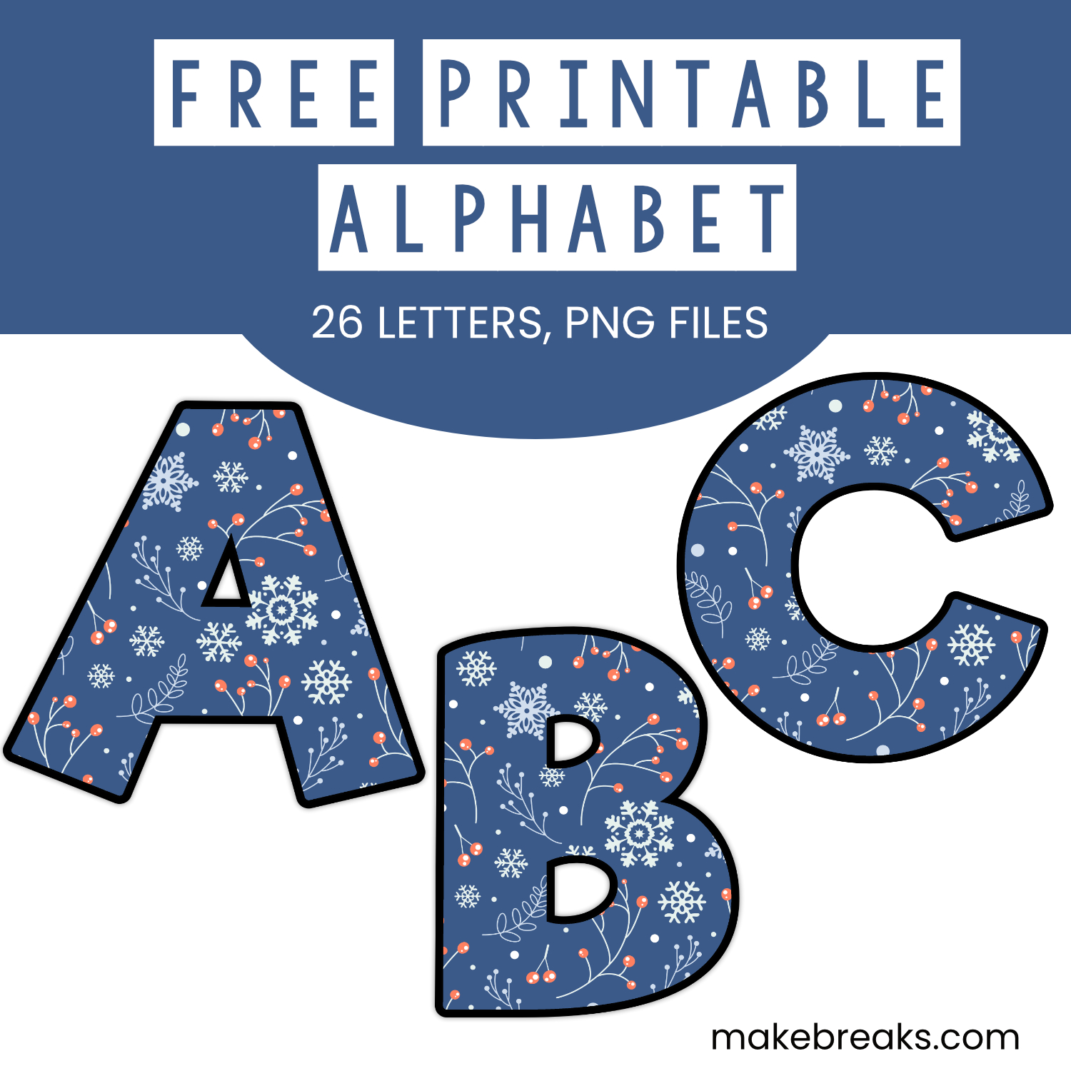 Free Printable Winter Snow Alphabet