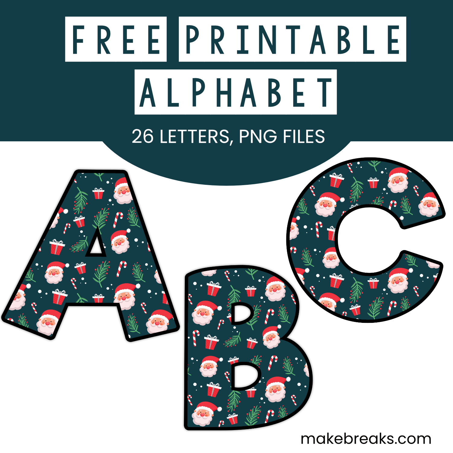 Free Printable Christmas Alphabet Set 2