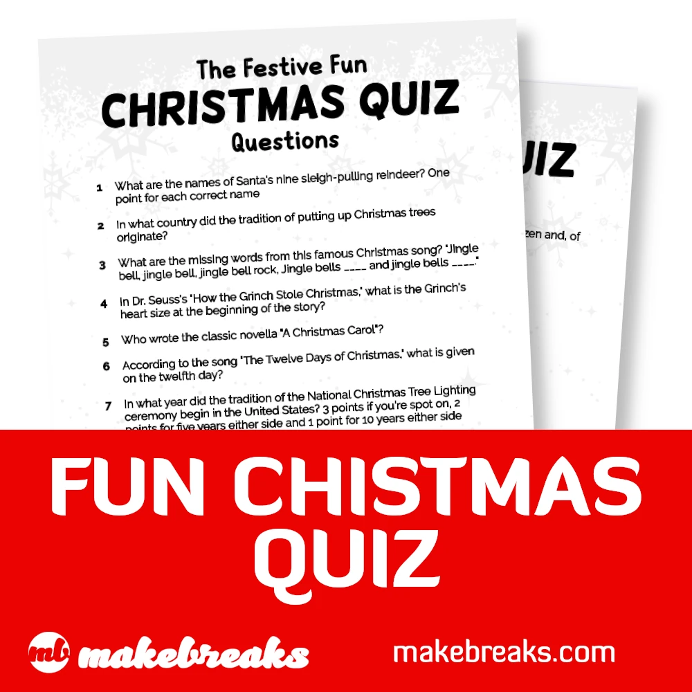 Fun Family Friendly Christmas Quiz