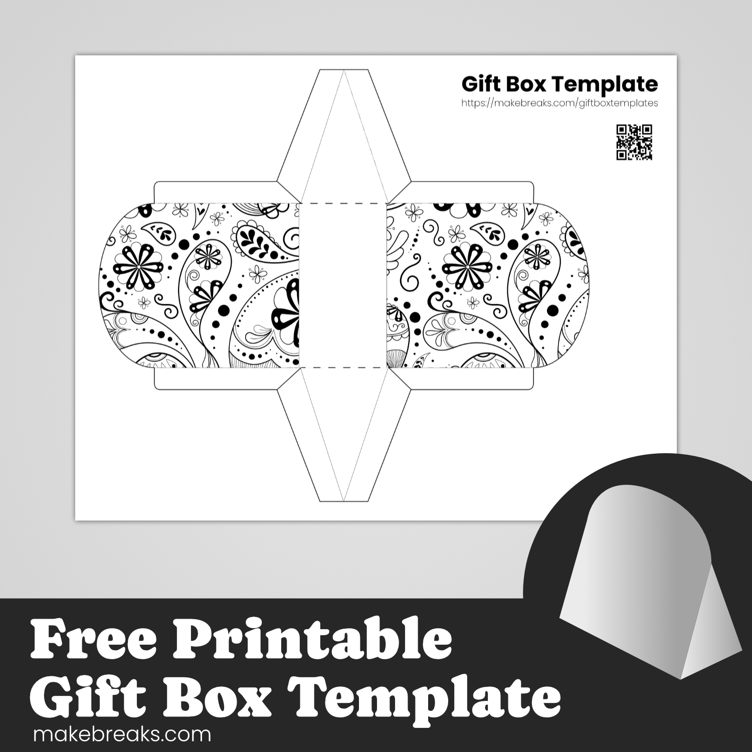 Free Printable Folded Gift Box To Color 3