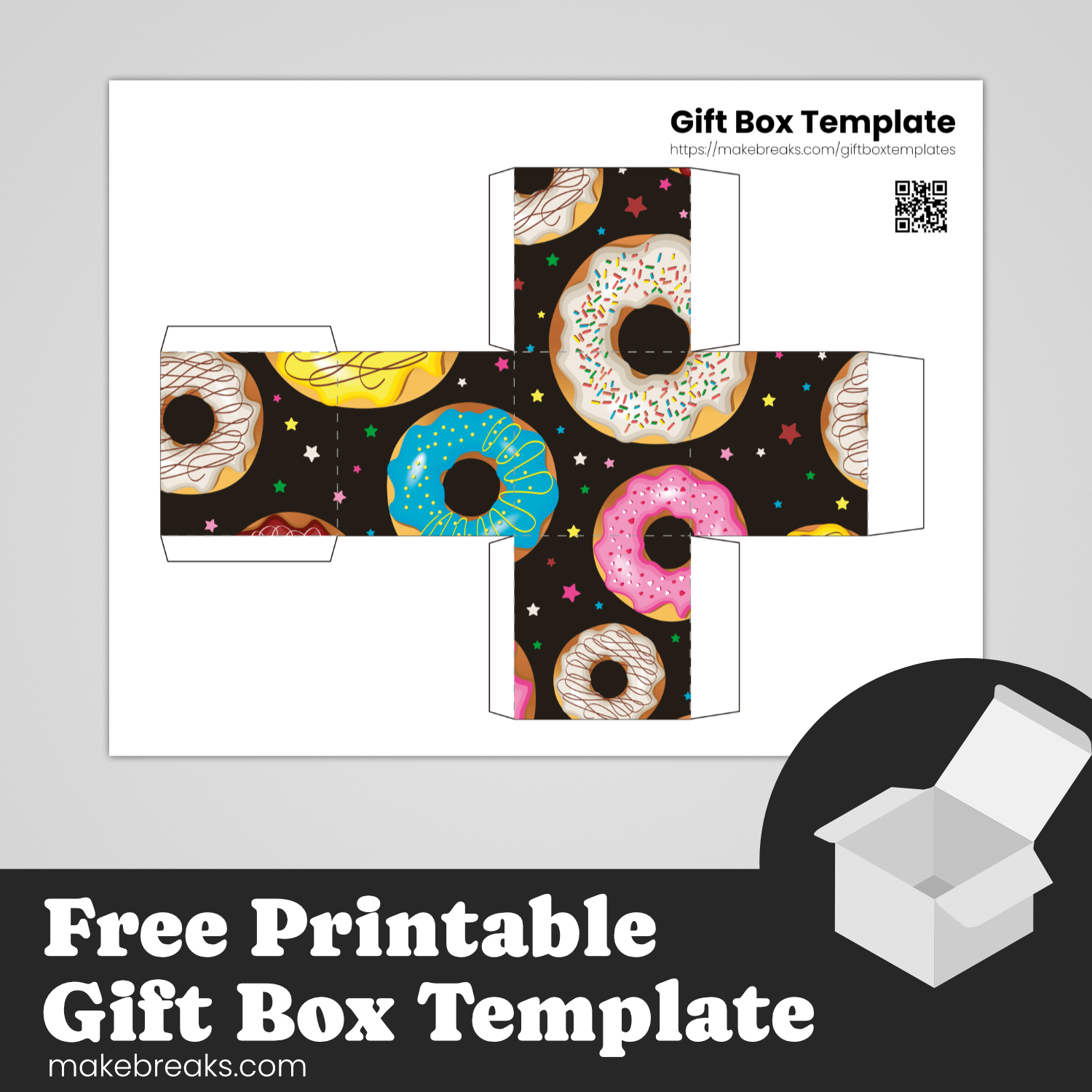 Colorful Donut Cube Box
