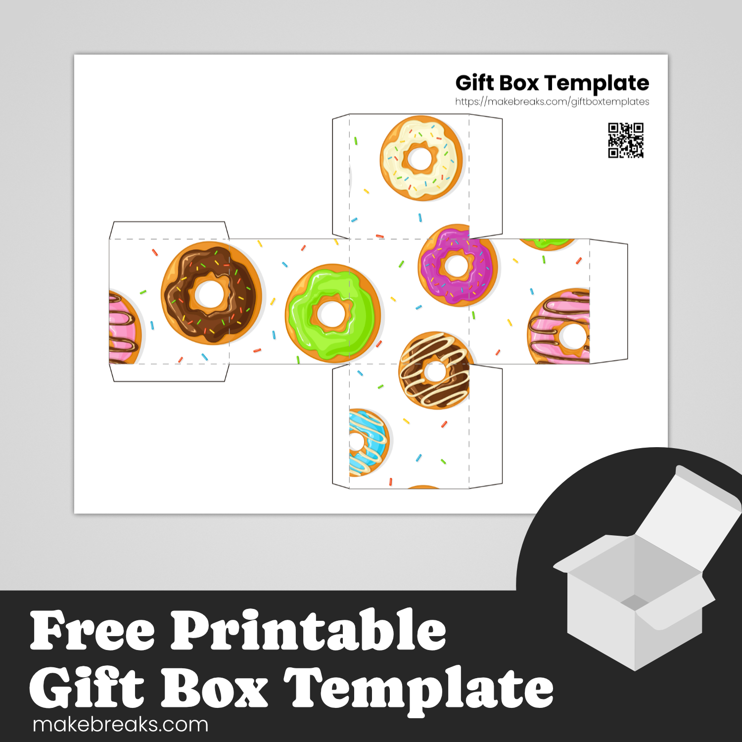 Colorful Donut Cube Box