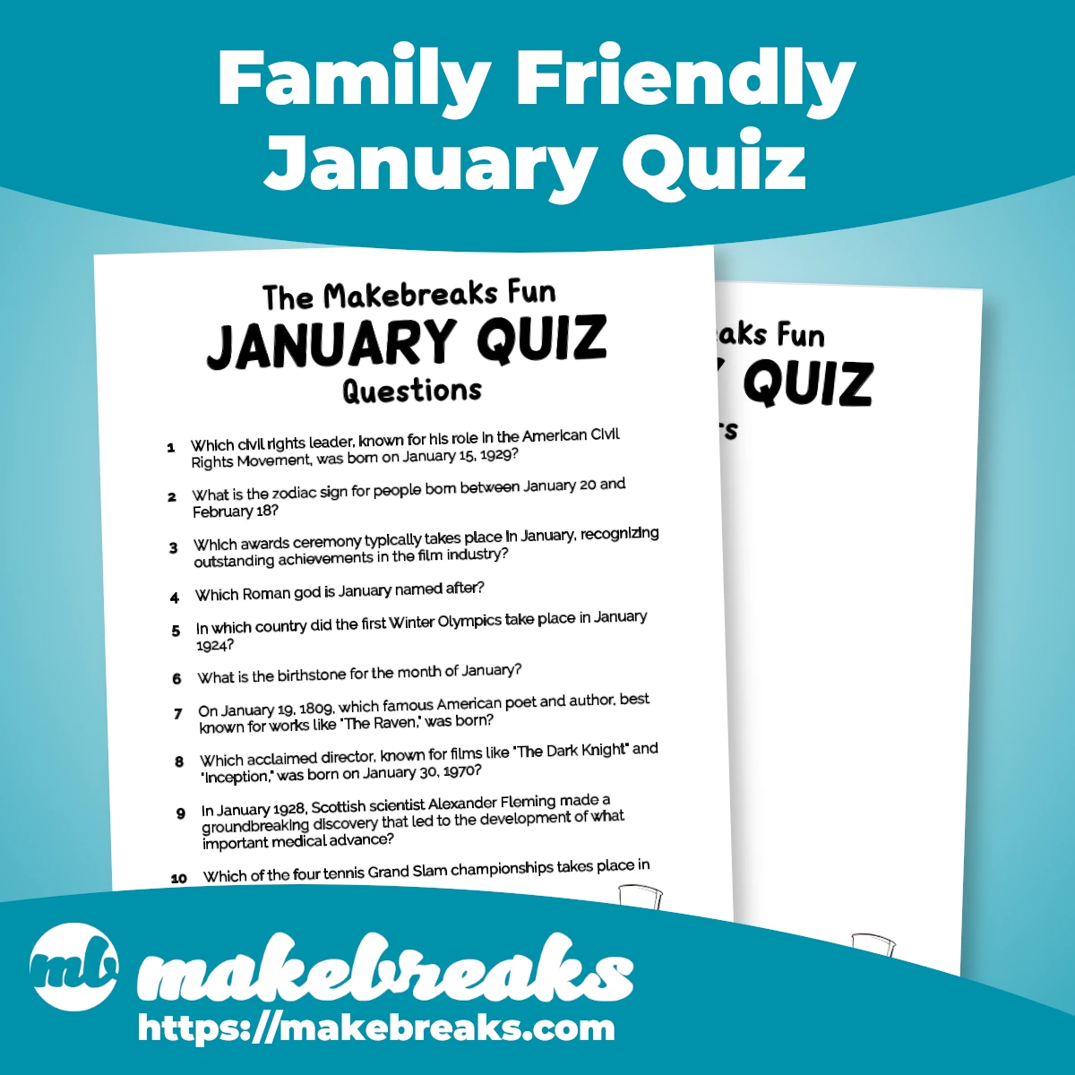 Family Friendly January Quiz